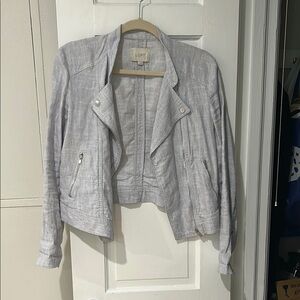 LOFT Gray Moto Jacket